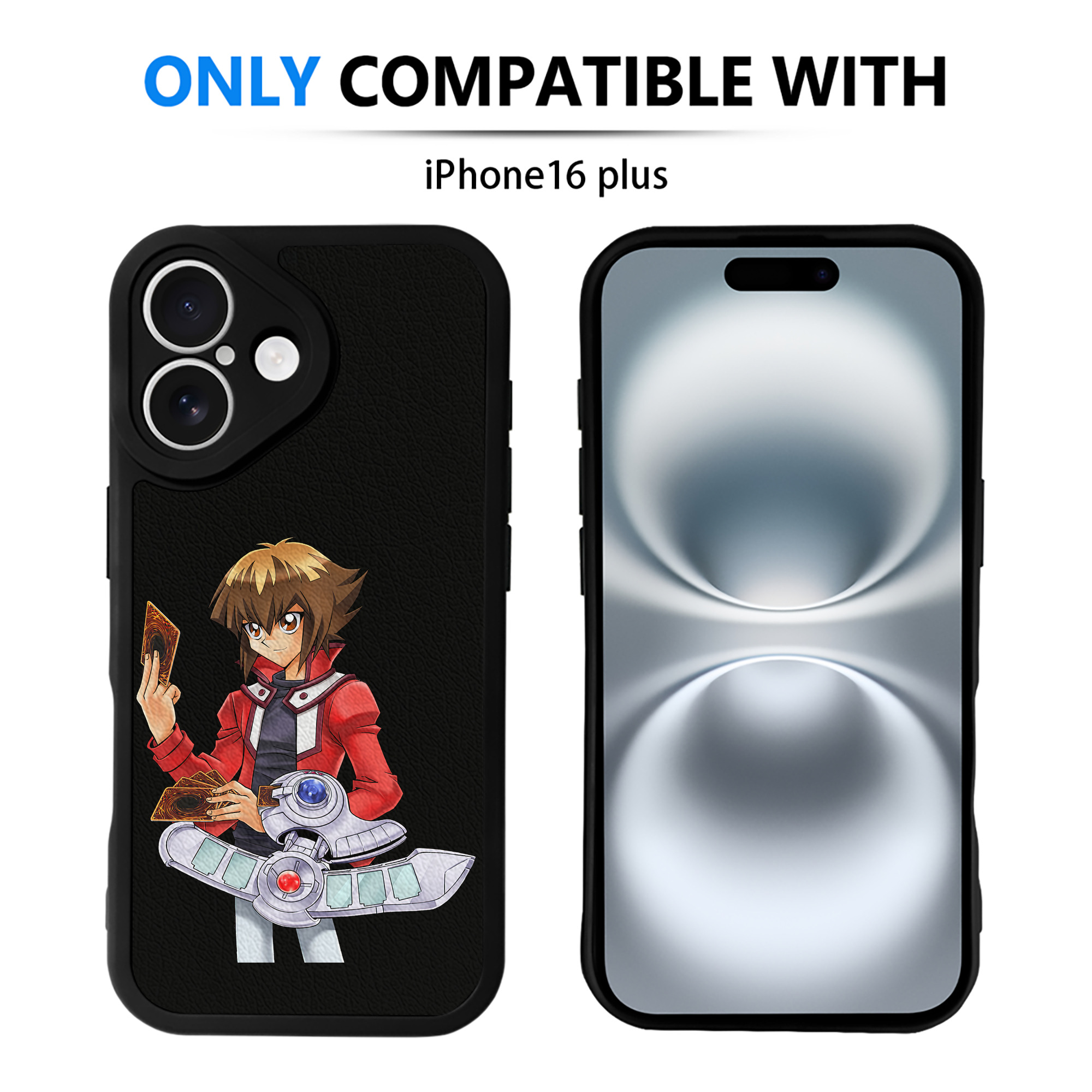 （画像用） 遊☆戯☆王 Yu-Gi-Oh! 【iPhone 16シリーズ対応】シリコンスマホケース（レザー調） 材質：シリコン